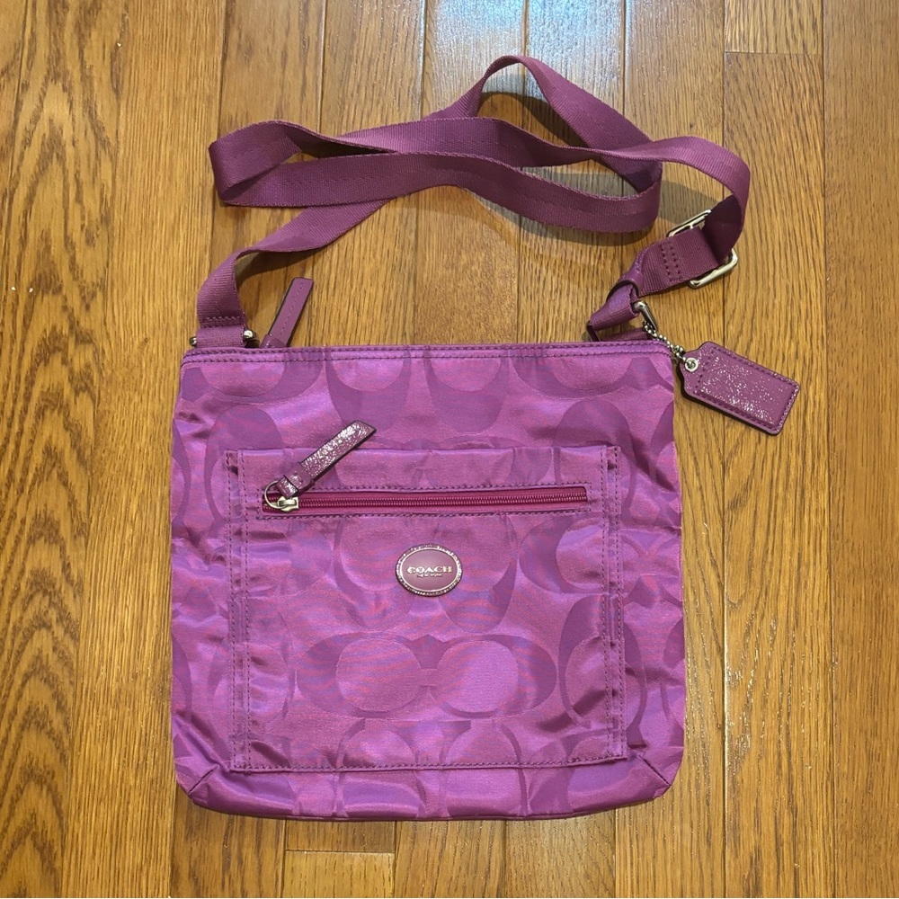 COACH purple cross bag